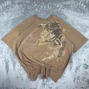 Rare Vintage Grail Rurouni Kenshin Cream Brown ODM Tag Graphic T-shirt Size L